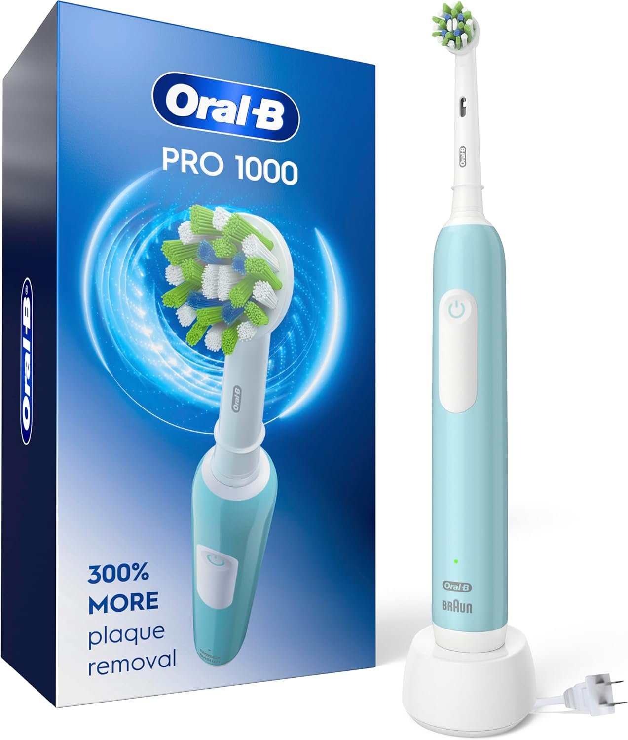 Oral-B Pro 1000 CrossAction Electric Toothbrush, Green