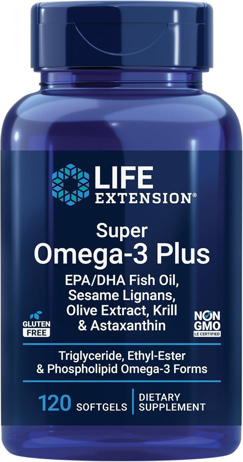 Life Extension Super Omega-3 Plus EPA/DHA Fish Oil, Krill, 120 Softgels