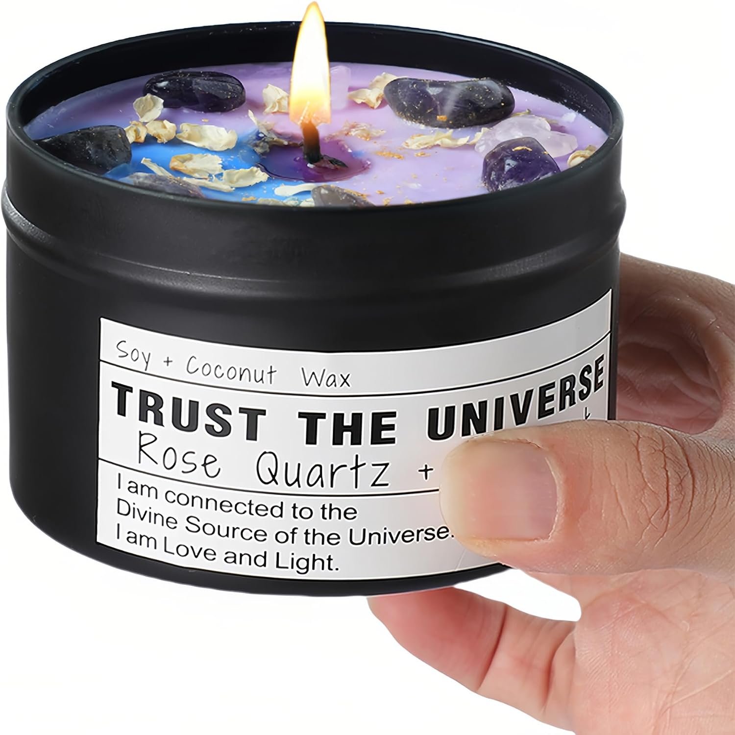 Healing Candles, Manifestation Magical Candles, Energy, Chakras, Law of Attraction, Gifts to Empower Women, Birthday Graduation Gifts, Emotional Support. (Trust THE Universe)