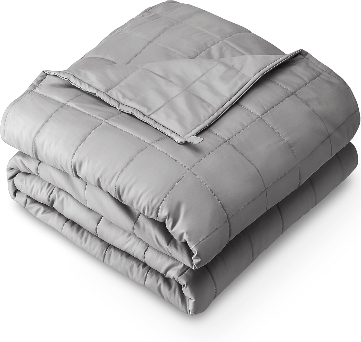 Bare Home Cotton Weighted Blanket (Light Grey, 48″x72″ 15lbs)