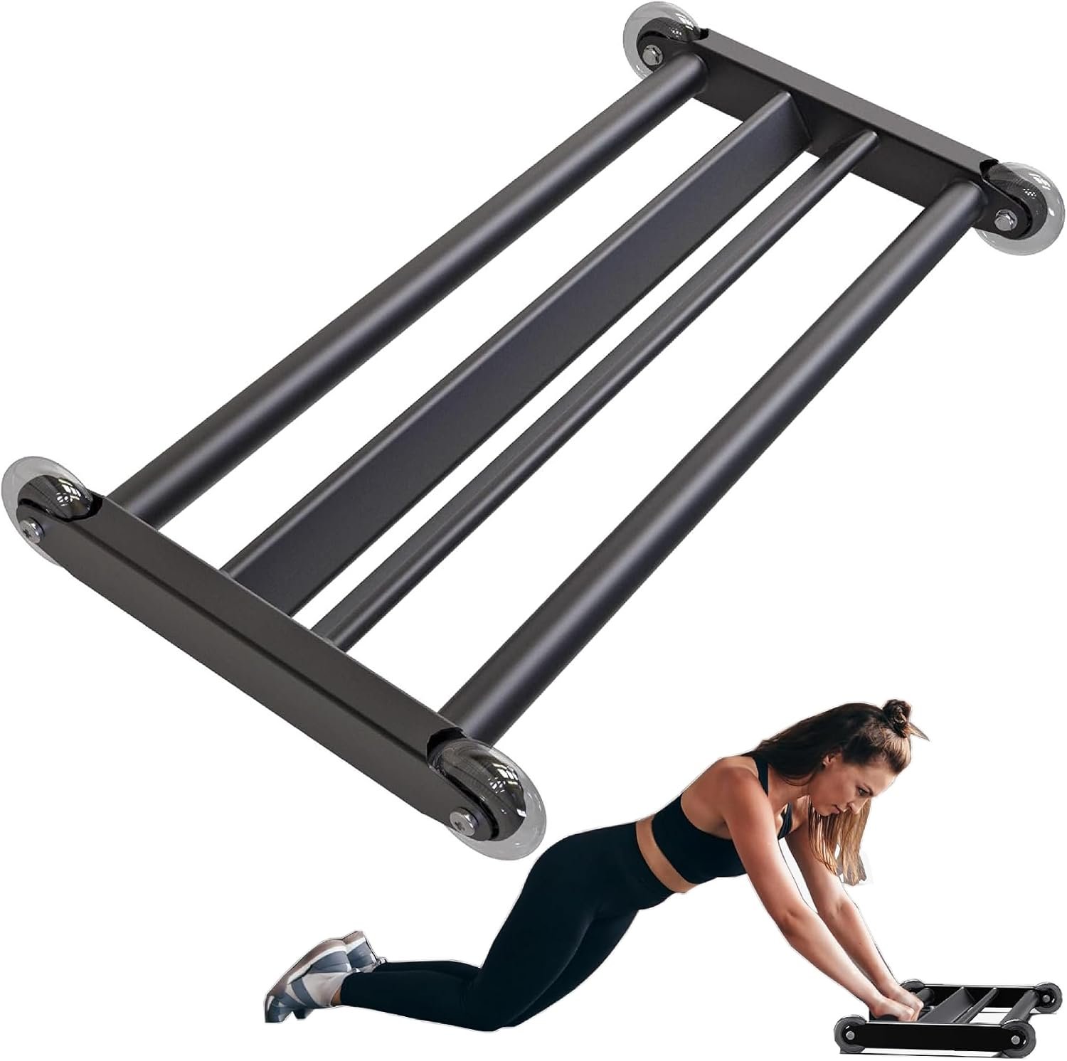 SELEWARE Glute Ham Glider Heavy Duty Ab Glute Glider Machine, Exercise Wheels for Smooth Hamstring Curl Abdominal and Leg Workouts, Multifunctional Ab Glute Machine for Home & Commercial Gym