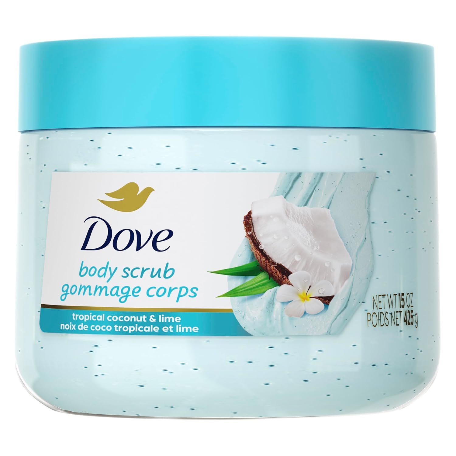 Dove Body Scrub – Coconut & Lime, pH-Balanced Whipped Texture, 15 oz