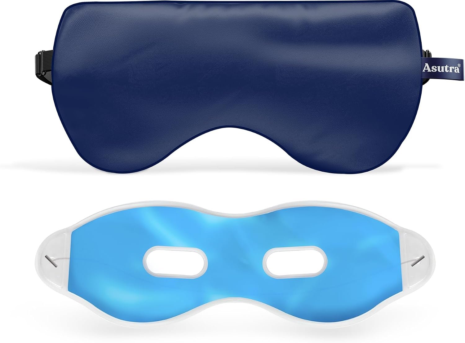 ASUTRA Silk Eye Pillow for Sleep, Navy – Filled w/Lavender Buds (One Size)