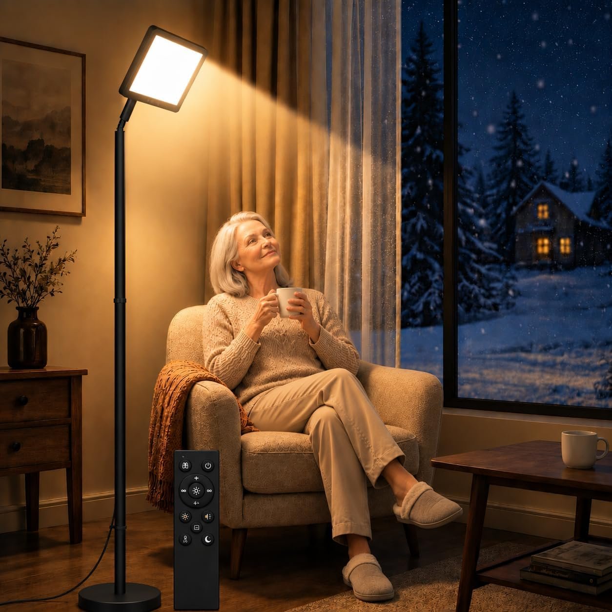 Light Therapy Lamp, 12000LUX UV-Free Therapy Light, Full Spectrum Sun Lamp