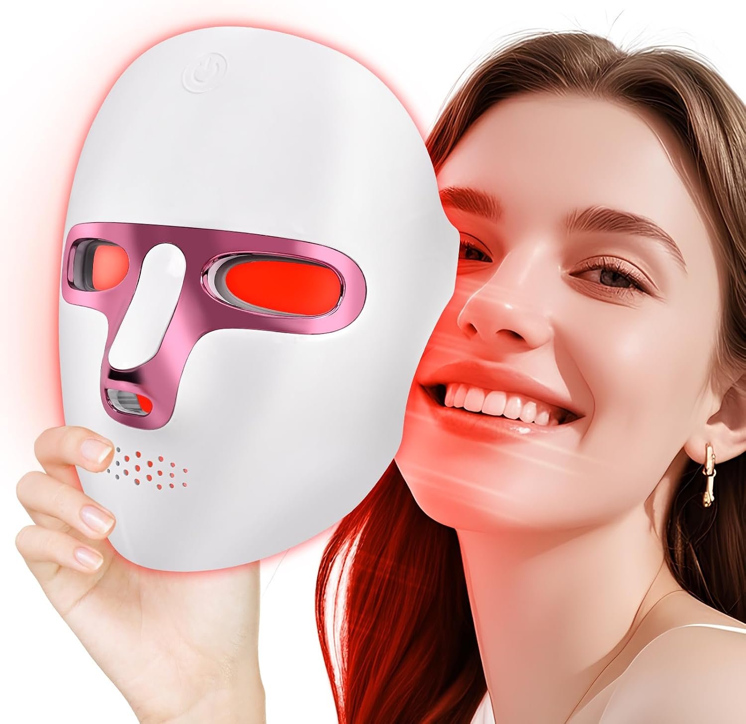 Red Light Therapy for Face, 7 Color LED Face Mask, Cordless Rechargeable
