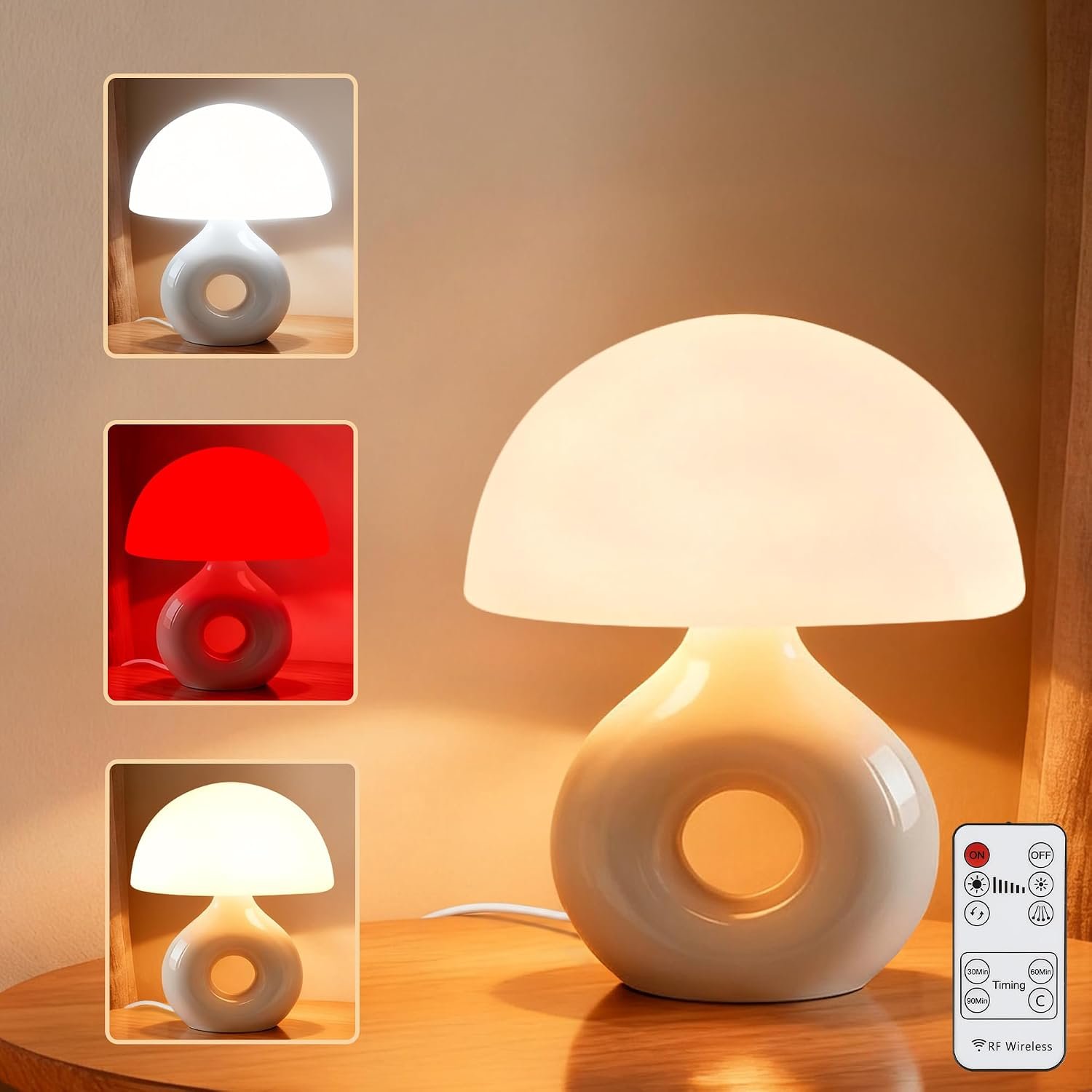 Mushroom Lamp, 670nm Red Light & 10000 Lux Therapy Lamp