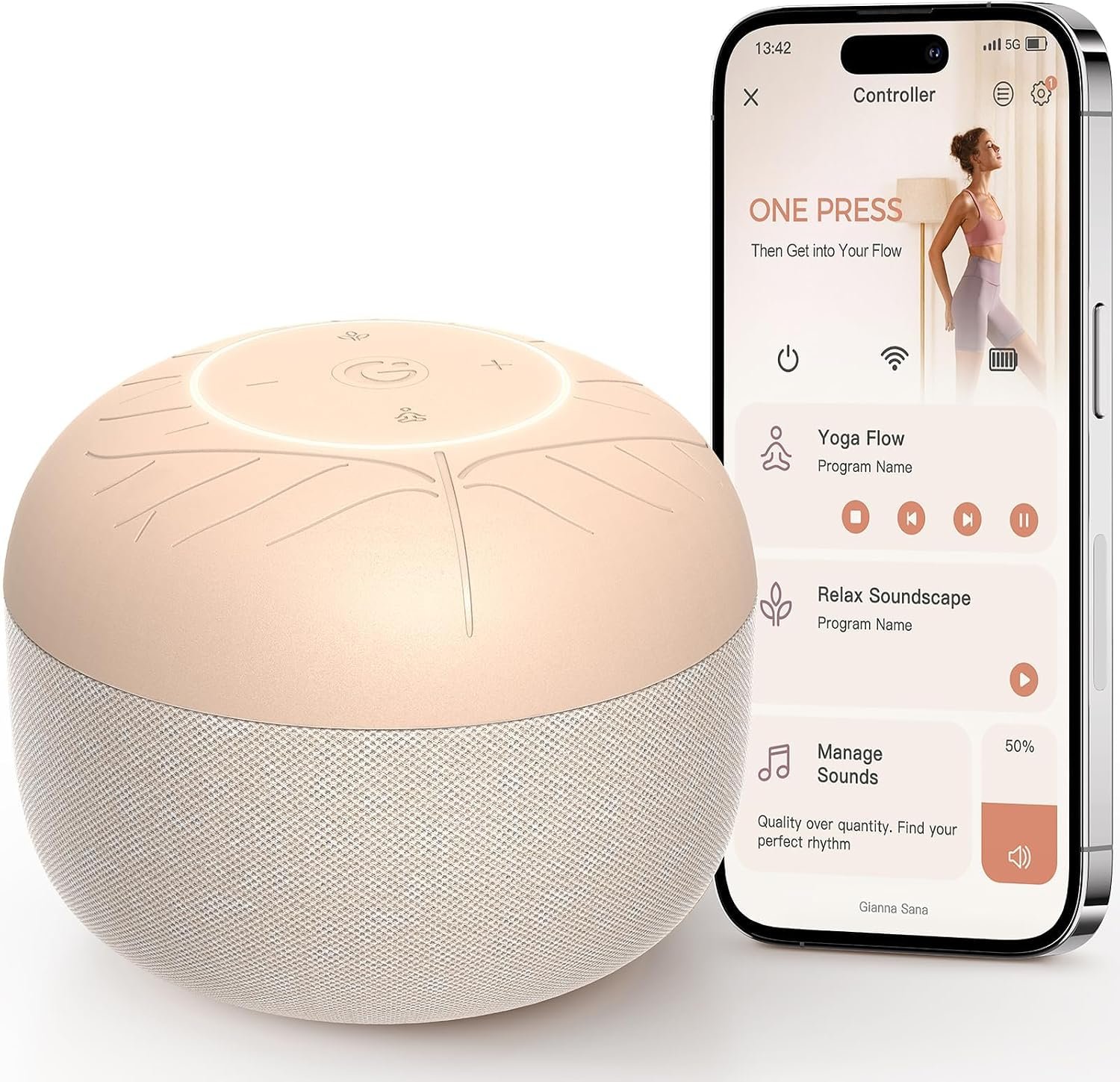 Gianna Sana Meditation & Yoga Sound Machine: No Phone, just one tap