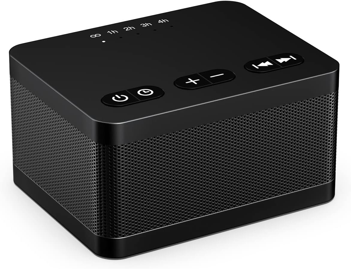 Sound Machine White Noise Machine with 30 Natural Soothing Sounds 32 Levels Volume 5 Timers Memory Function Effectively Blocks Noise Ideal Sleep Machine Brown Noise for Baby Kids Adults Home (Black)