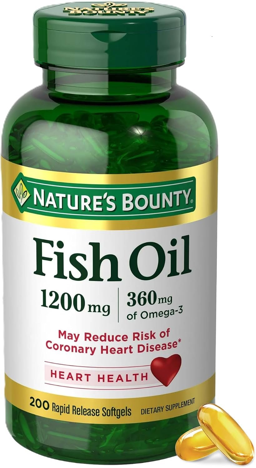 Nature’s Bounty Fish Oil 1200 Mg, Omega-3, 200 Softgels (Pack of 1)