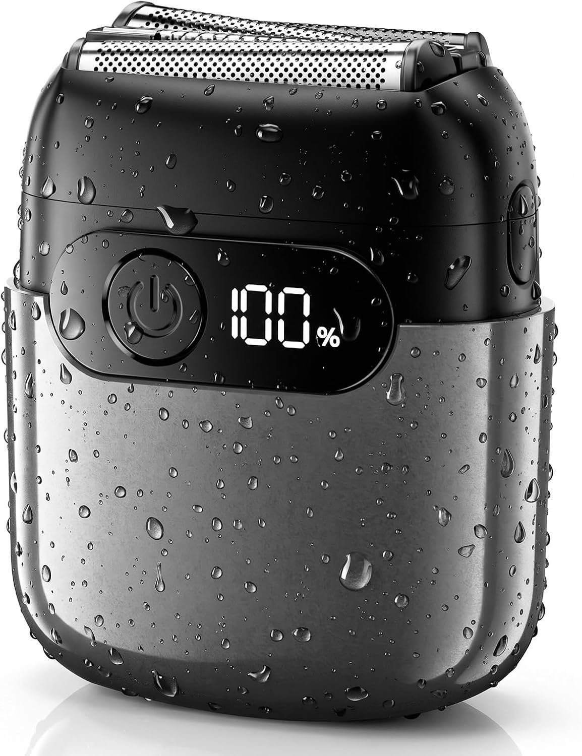 Electric Foil Shaver for Men,Compact 3D Floating Shaving Heads, Electric Razor for Men,IPX8 Waterproof, USB-C Fast Energy, 90-Min Runtime,LED Info Display, Wet/Dry Adaptability, Travel Lock,Ash Gray
