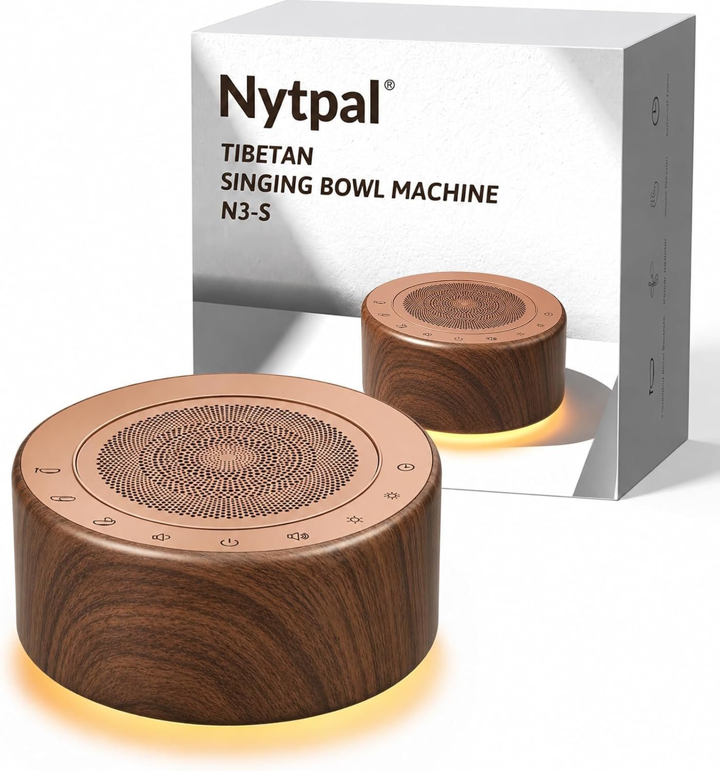 Tibetan Meditation Singing Bowl Machine – 7 Singing Bowls Sounds, Crystal Healing, Chakra Healing, Mindfulness and Stress Relief Timer and Memory Features for Women/Men