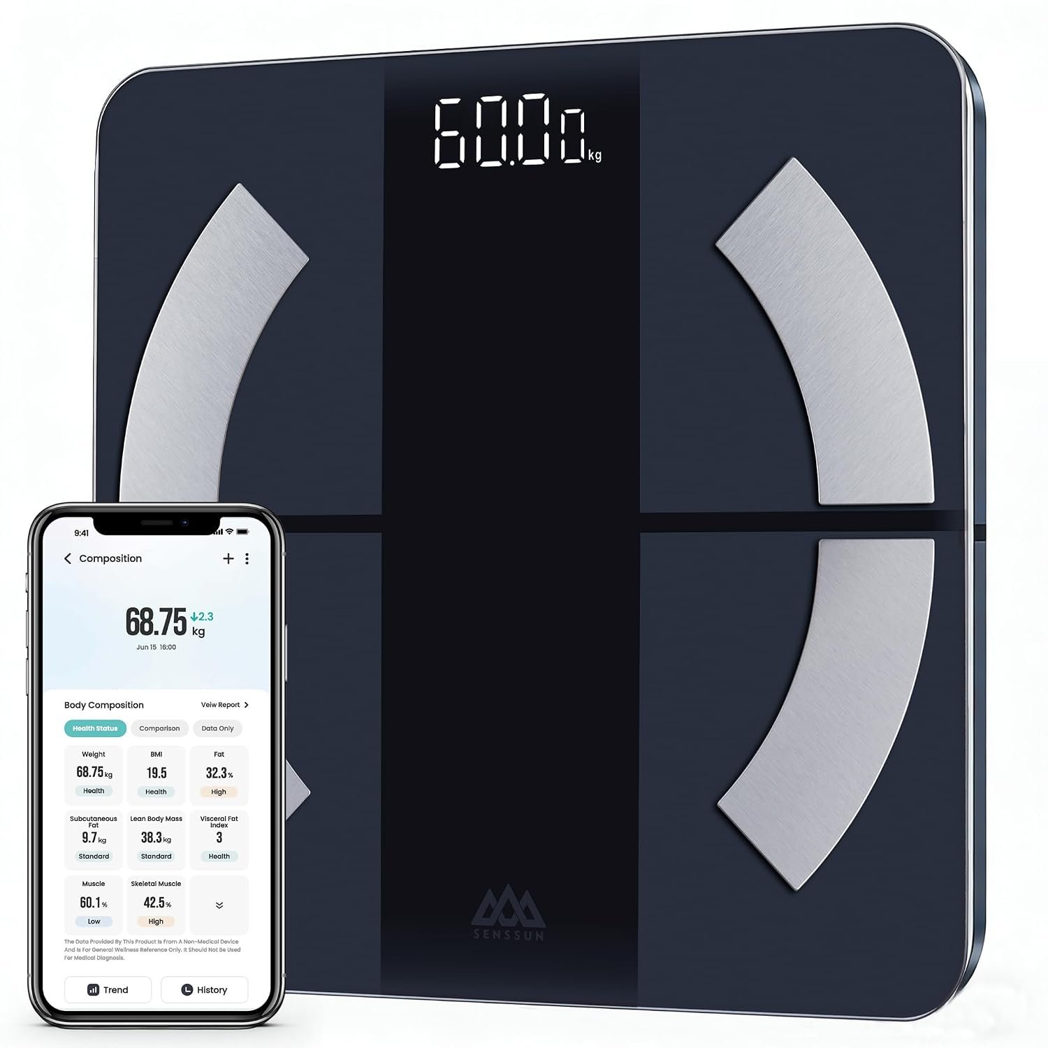 Digital Smart Scale for Body Weight & Fat High Accuracy with App