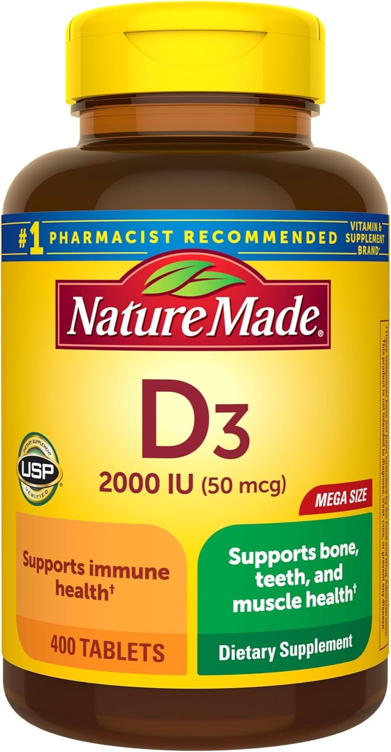 Nature Made Vitamin D3 2000 IU (50 mcg), 400 Vitamin D Tablets