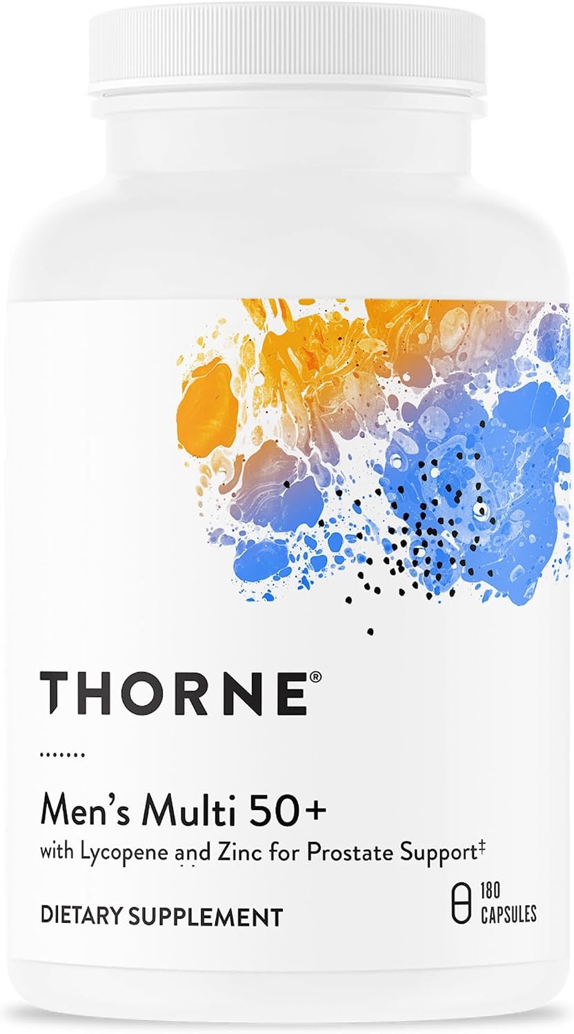 THORNE Men’s Multi 50+, Comprehensive Daily Multi-Vitamin, 180 Capsules