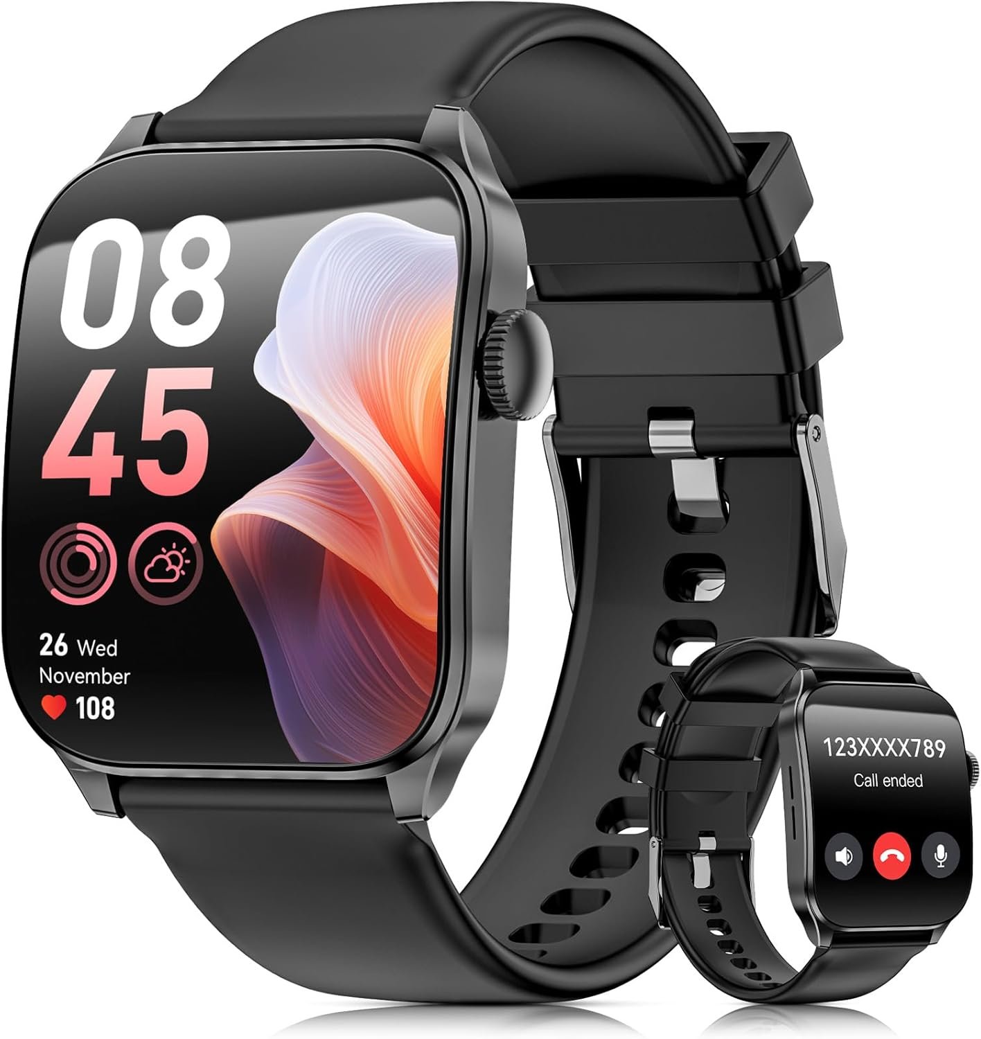 Smart Watches for Men Women, 1.91″ HD Curve Screen Smartwatch (Answer/Make Call), Activity Fitness Tracker with Heart Rate Sleep Monitor Pedometer, 100+ Sport Modes, Smart Watch for Android