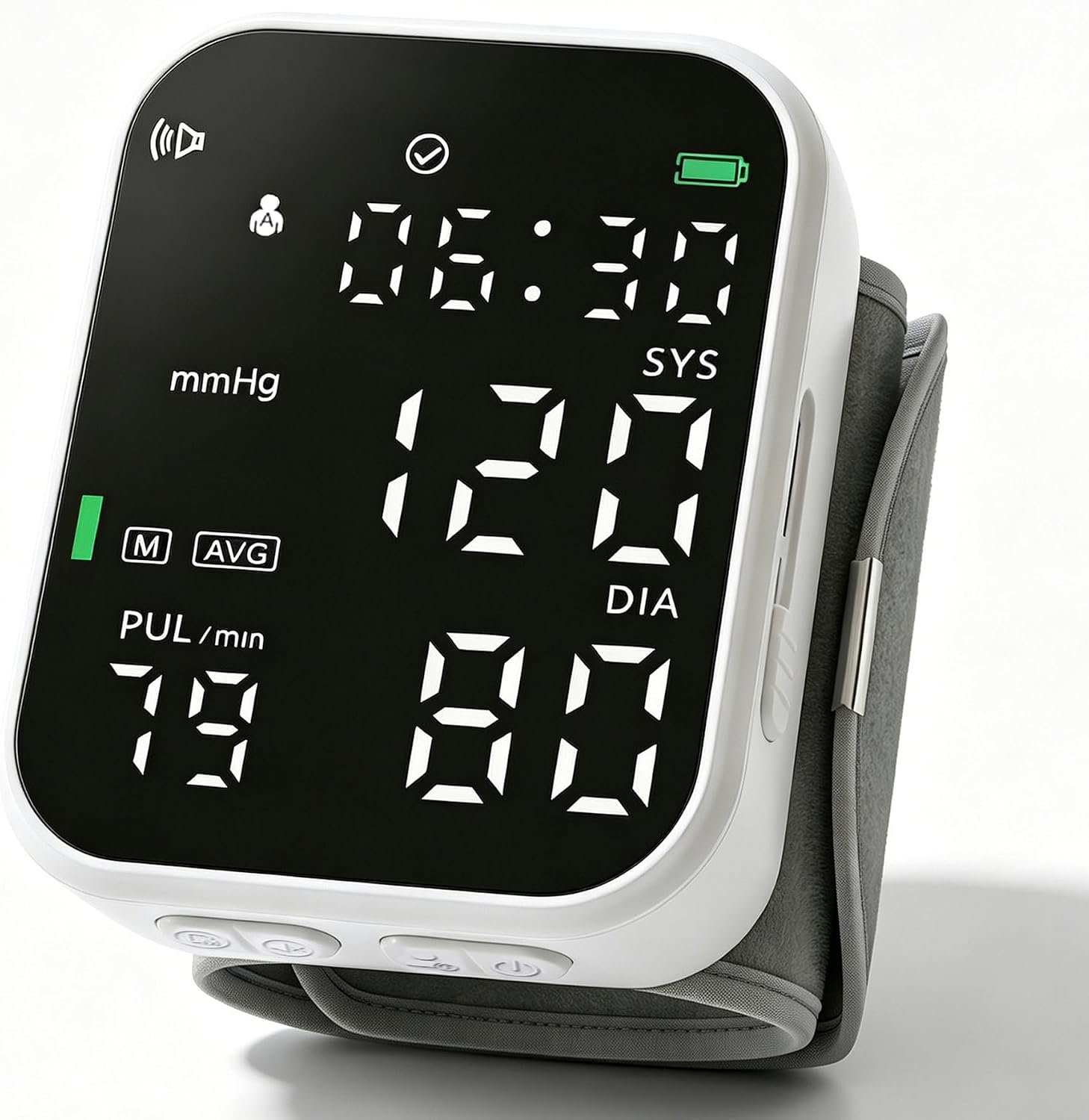 Automatic Wrist Blood Pressure Monitor Digital Rechargeable Machine Black