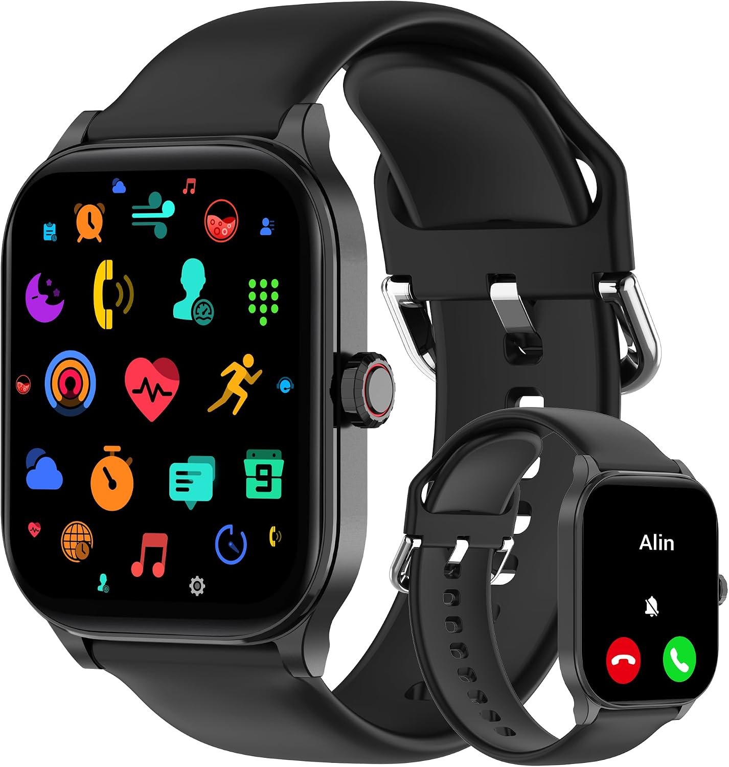 Othalne Smart Watch for Women Men,Health Exercise Fitness Activity Tracker with Heart Rate, Sleep Monitor, Step, Calories, Sport Watch Compatible with iPhone Android Phones (Black, 2.01 inches)