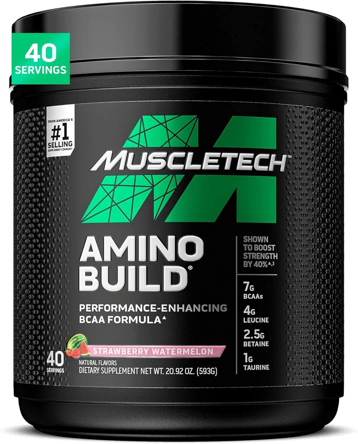 MuscleTech BCAA Amino Acids + Electrolyte Powder, Strawberry Watermelon