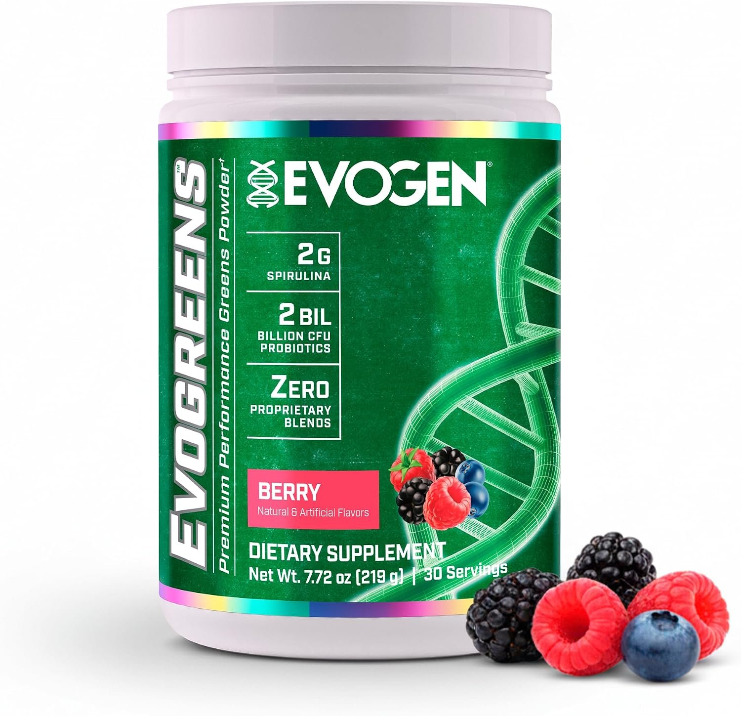 Evogen Evogreens Super Greens | Wellness | Berry | 30 Servings
