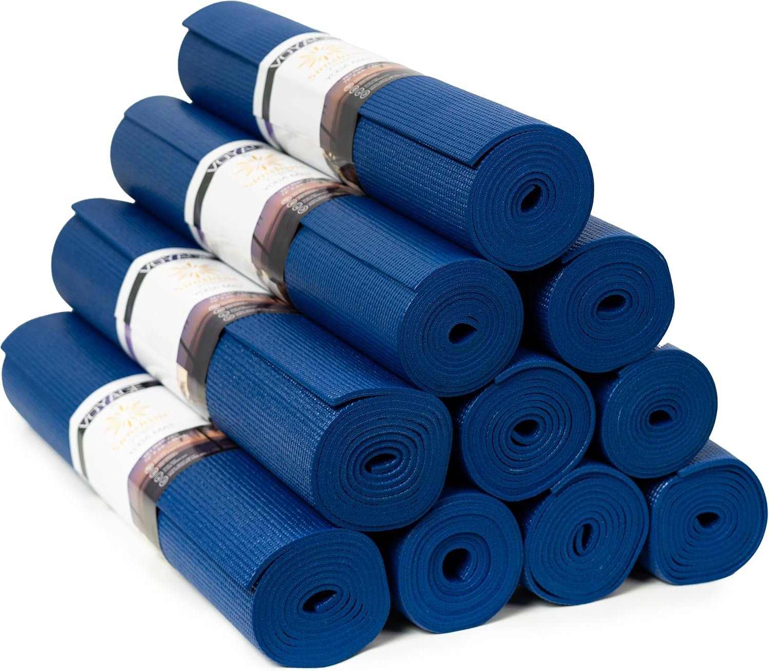 Voyage 5mm Studio Yoga Mats, 10 Pack, 72x24in