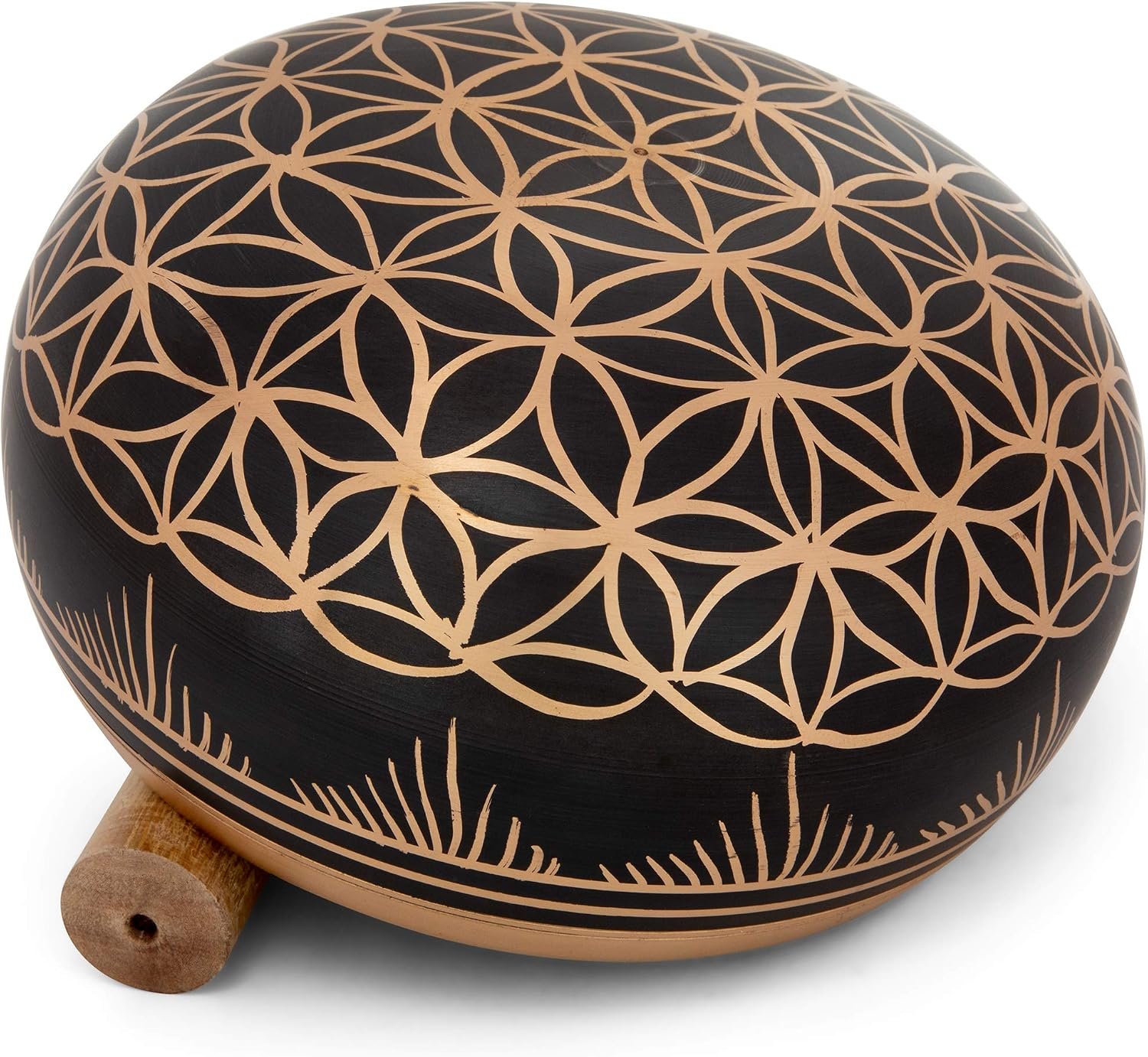 6 inch Flower of Life Design Singing Bowl with Mallet and Cushion. Tibetan Sound Bowls for Energy Healing, Mindfulness, Grounding, Zen, Meditation, Feng Shui