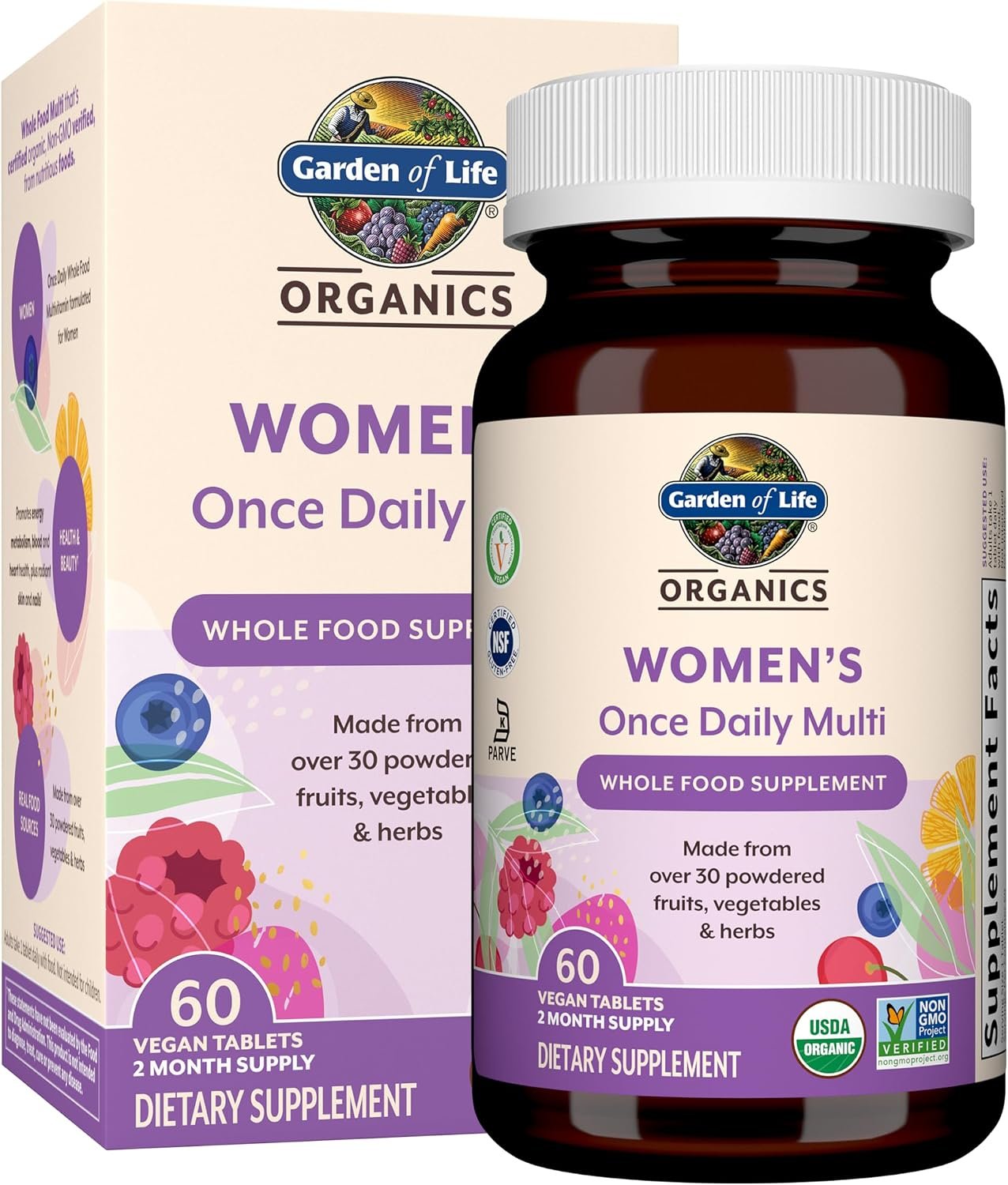 Garden of Life Organics Women’s Once Daily Multivitamin, 60 Tablets