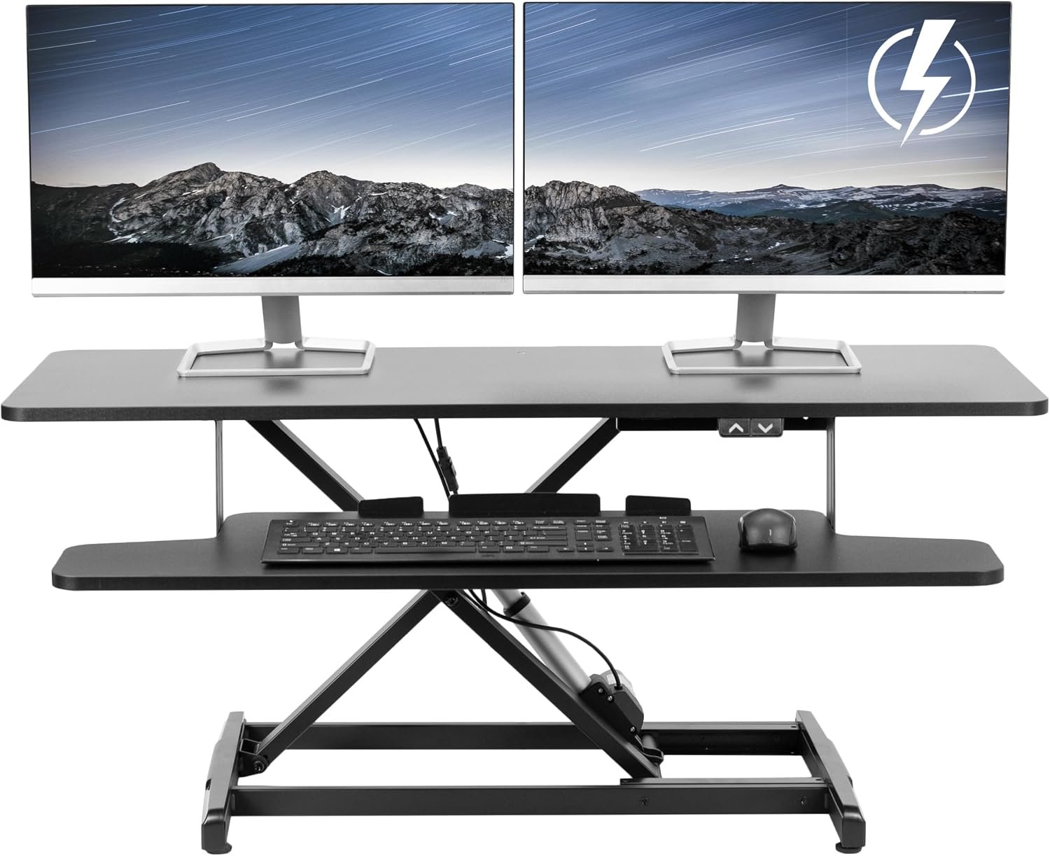 VIVO Black 42 inch Electric Desk Converter, DESK-VE42B