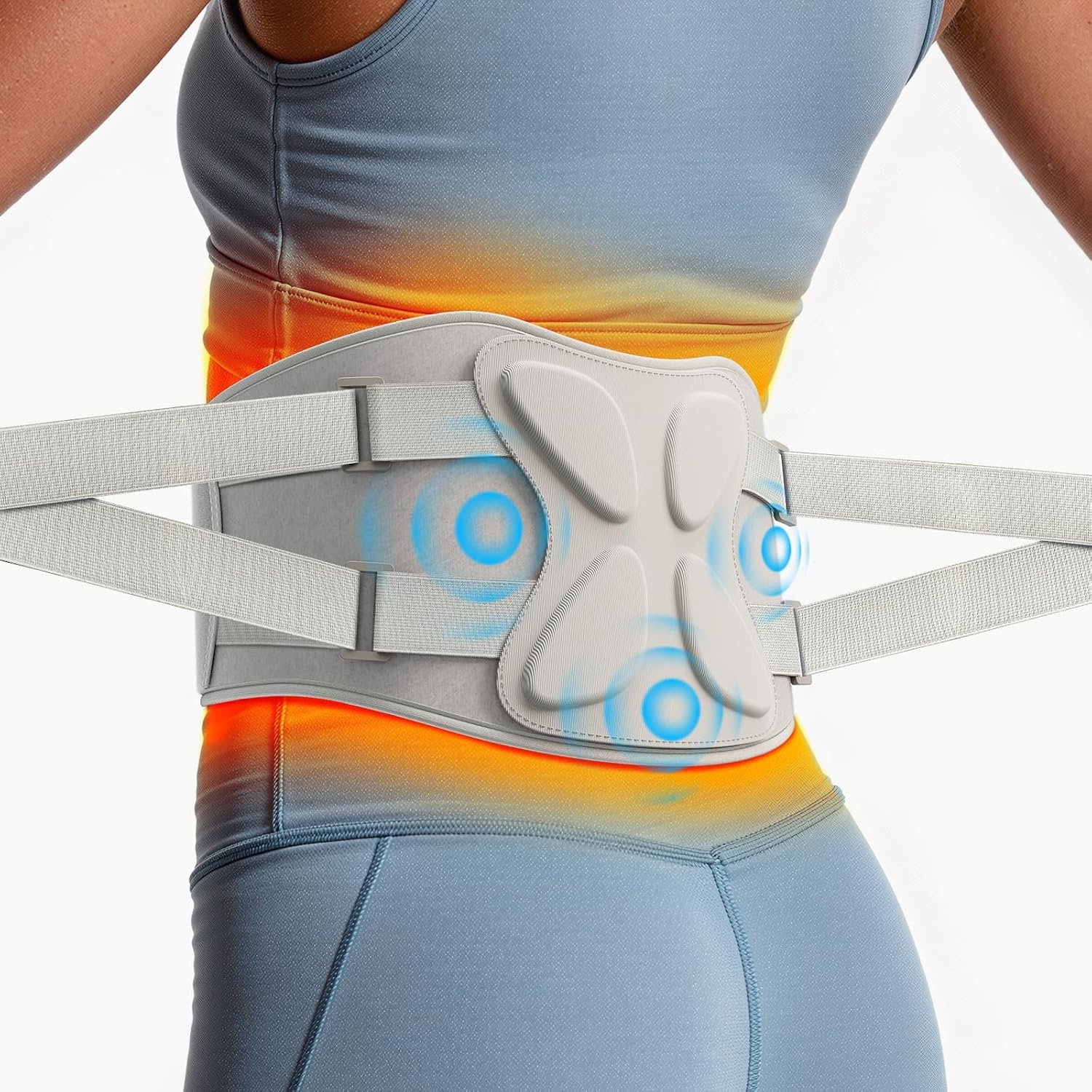 Lower Back Massager for Pain Relief, Portable Heating Pad for Back