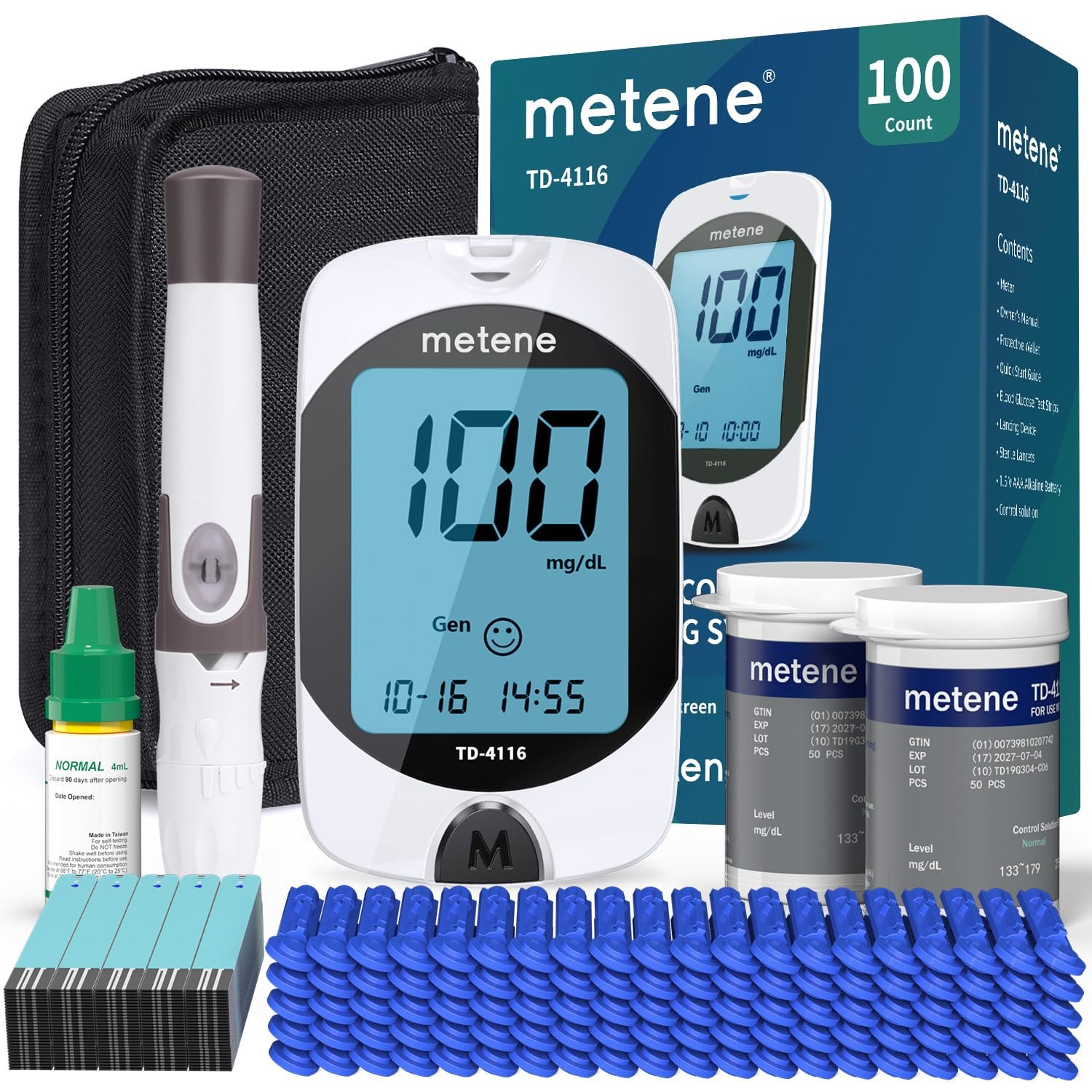 Metene TD-4116 Blood Glucose Monitor Kits, Blood Sugar Testing Kit, HSA/FSA