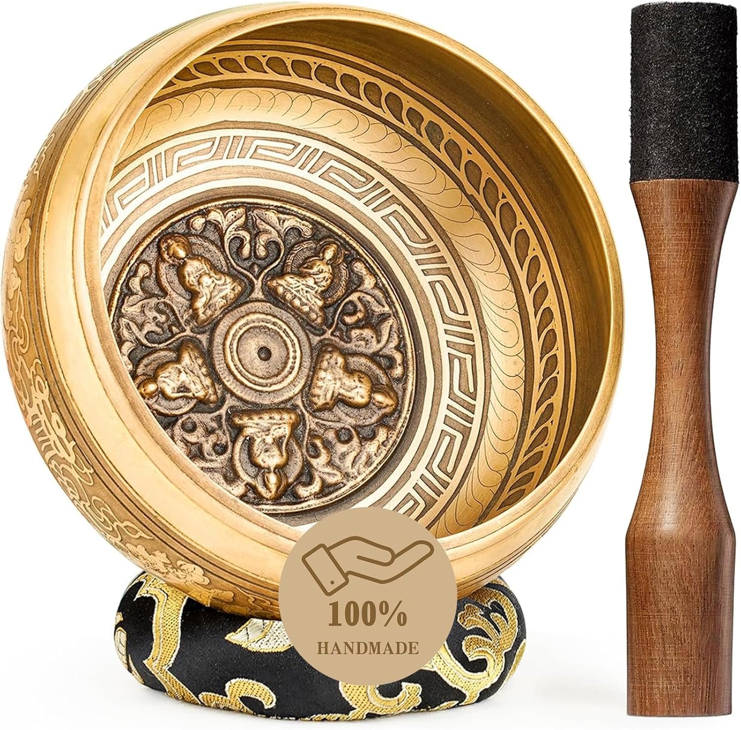 Hihealer Tibetan Singing Bowls, Large Authentic Meditation Sound Bowl