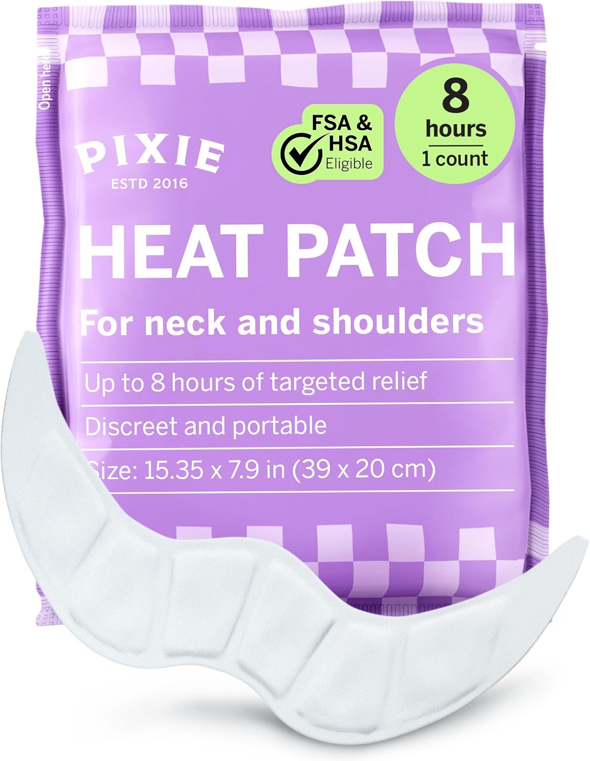 Pixie Heating Pad for Neck & Shoulder Pain Relief – Air Activated Heat Therapy for Muscle Tension, Upper Back Comfort, Custom Fit Contoured Warming Pads – Adhesive Wearable Heat Wrap (1 Ct)