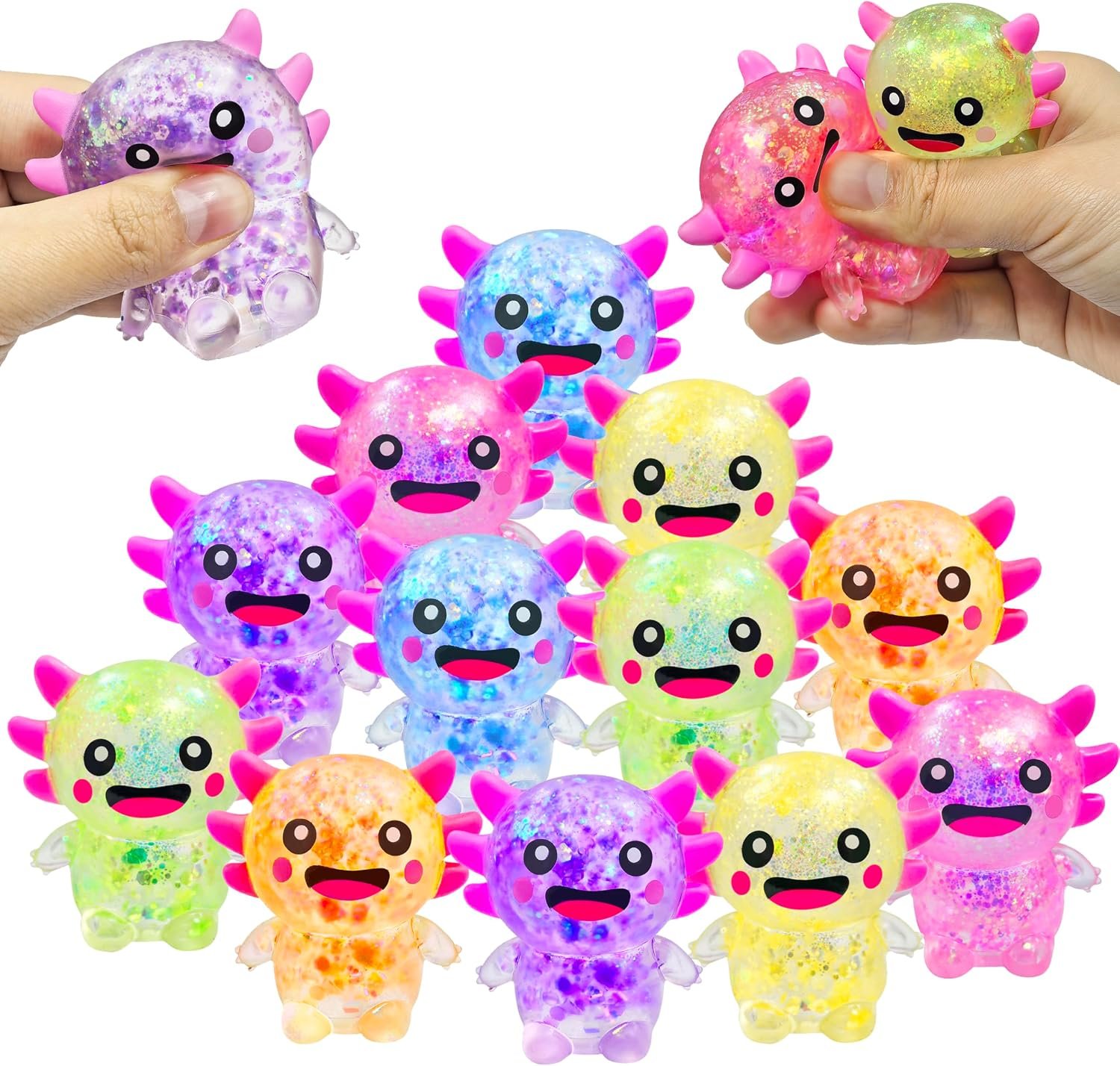 12 Pack Squishy Toy Cute Stress Relief Stress Ball Fidget Toys Bulk Squishy Set for Adult Party Favors，AX