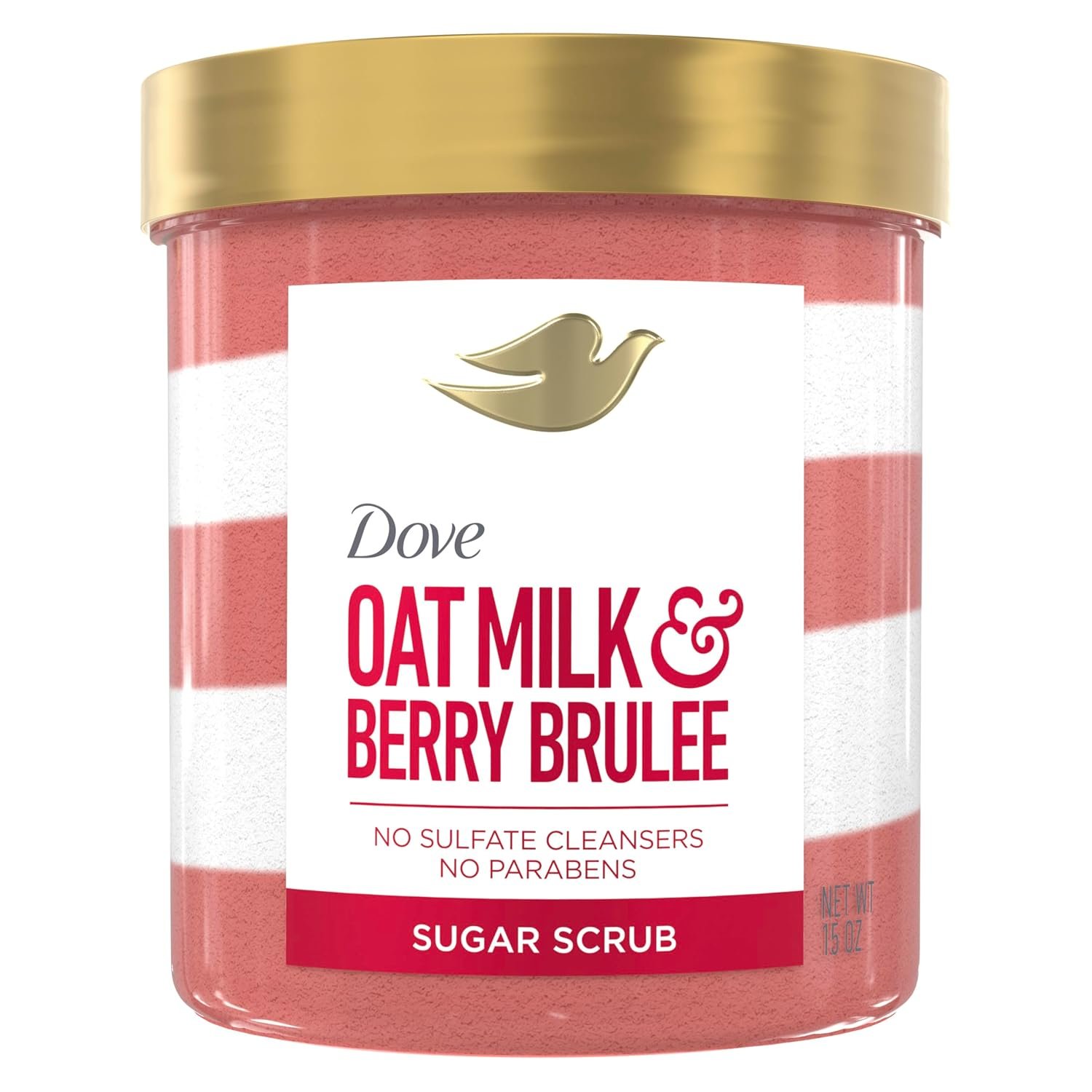 Dove Sugar Body Scrub Oat Milk & Berry Brulee For Exfoliated & 15 oz