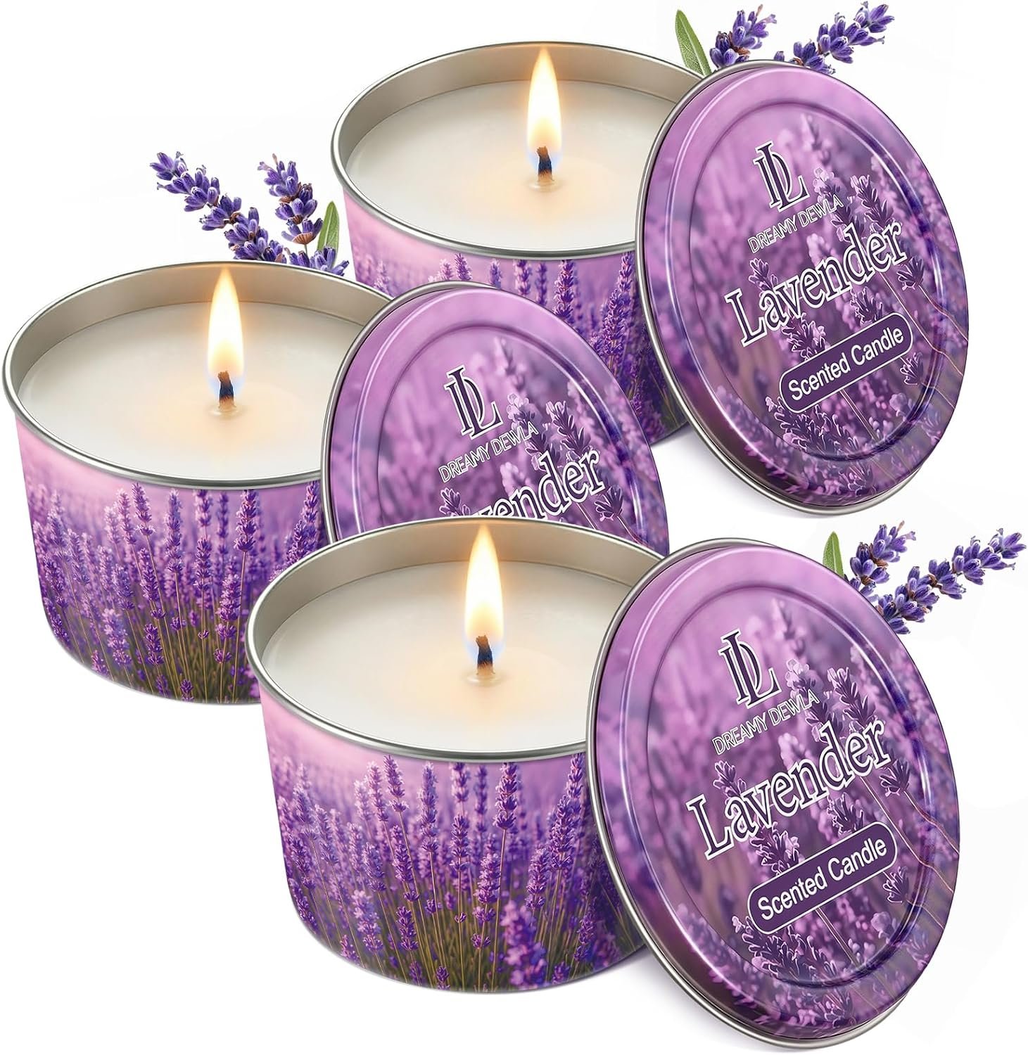 Lavender Candle for Women 3 Pack, 2.2oz Lavender Scented Candles for Sleep Relaxation, Natural Soy Wax with Essential Oils, Birthday Gifts Mothers Day Candle for Women Mom