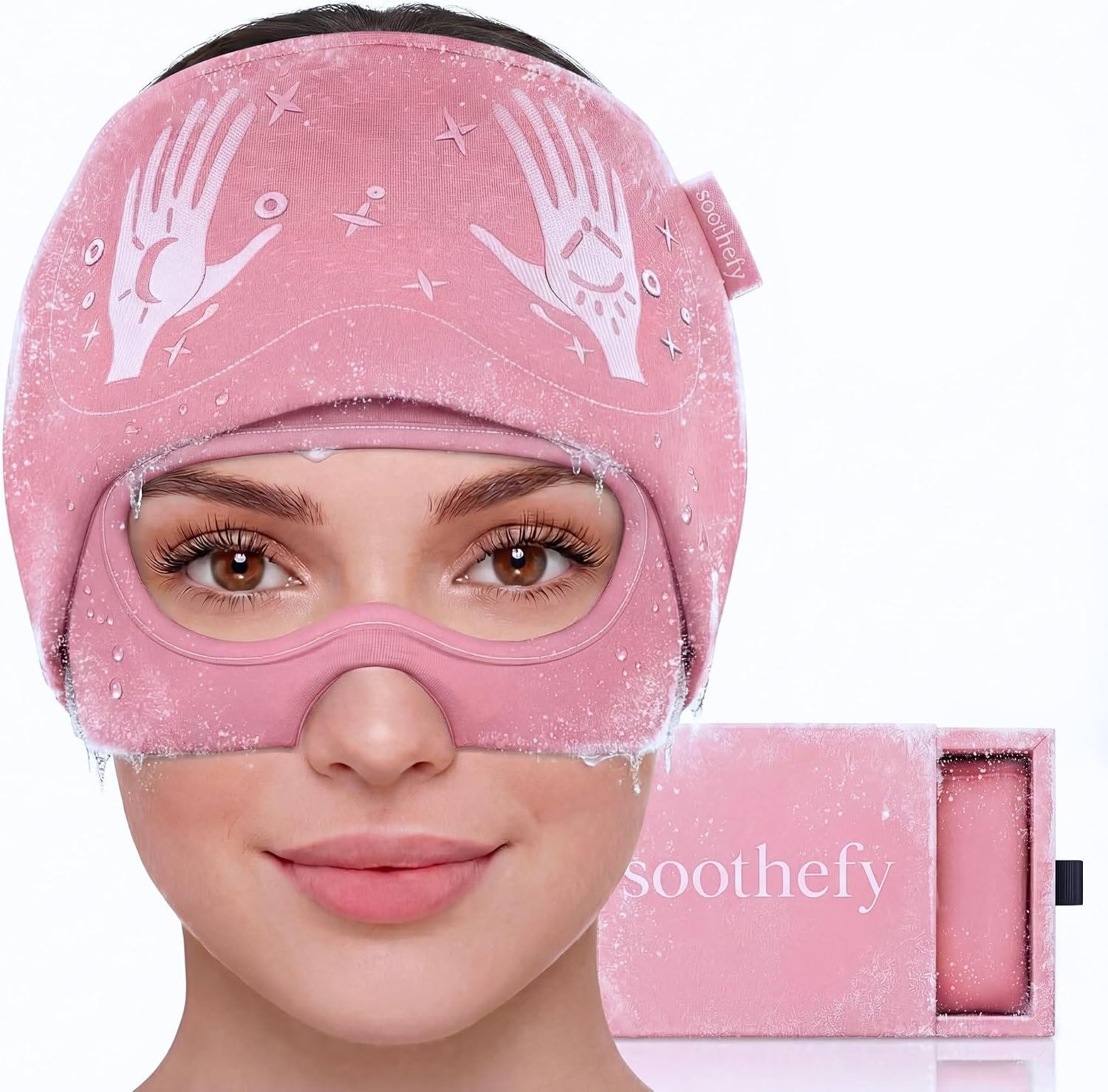 Migraine Relief Cap with Slide-Up Eye Mask – Patent Pending – Headache Relief Hat for Hangover, Stress, Tension – Buttery Soft, Made for Bad Days