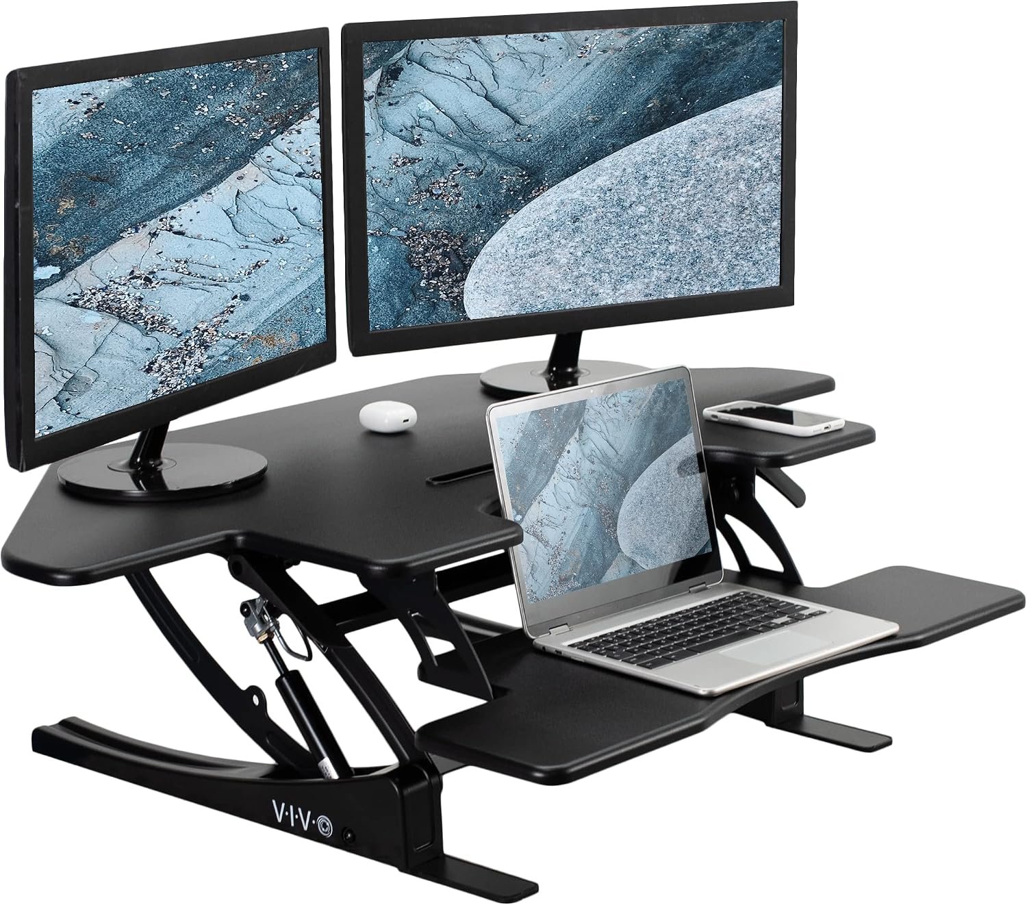 VIVO Black 43 in Corner Desk Converter, DESK-V000VC
