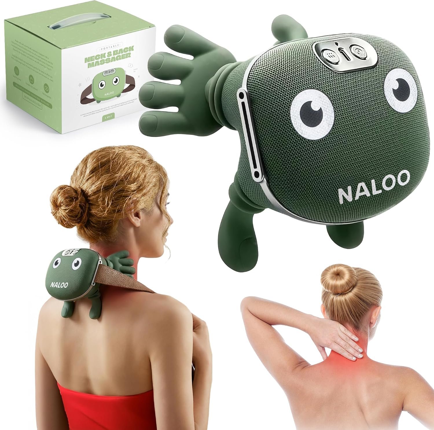 NALOO Moki – Cordless 6D Shiatsu Neck and Shoulder Massager with Heat – Wearable Hands-Free Design for Deep Tissue Muscle Tension Relief – Masajeador de Cuello y Espalda (2026 Edition)