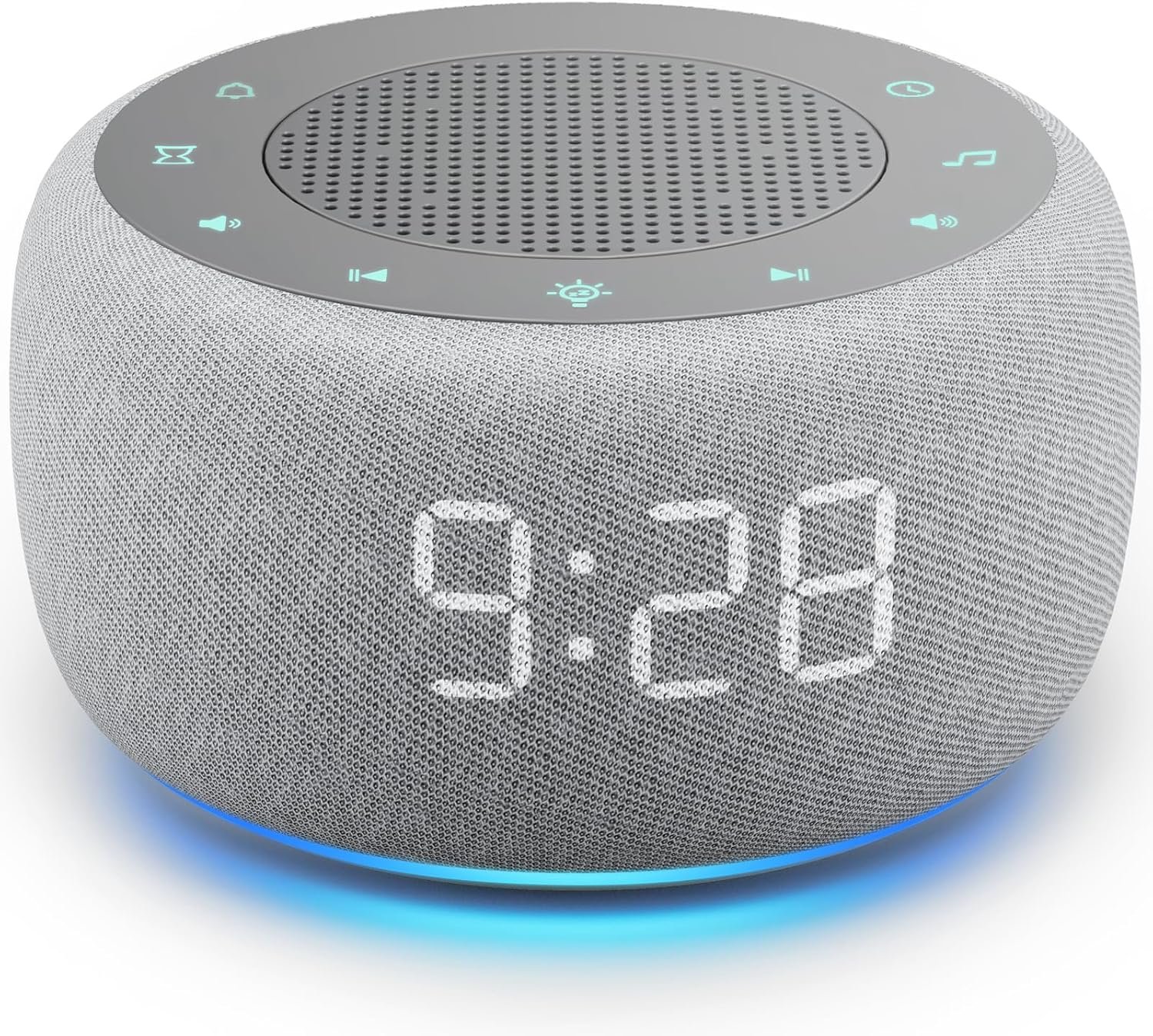 Buffbee Alarm Clock with Sound Machine for Bedrooms – 2-in-1 White Noise Machine for Sleep, Gentle Wake-Up with Soft Alarm Sounds, Ambient Night Light, Plug-in, Sleep Better, Wake Gently