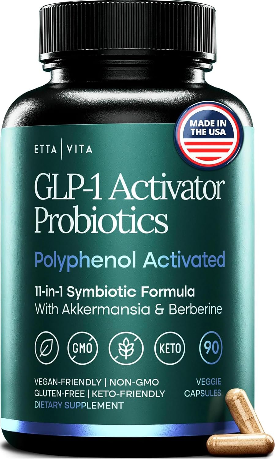 GLP-1 Support Supplement with Akkermansia, Berberine & EGCG for Gut Health
