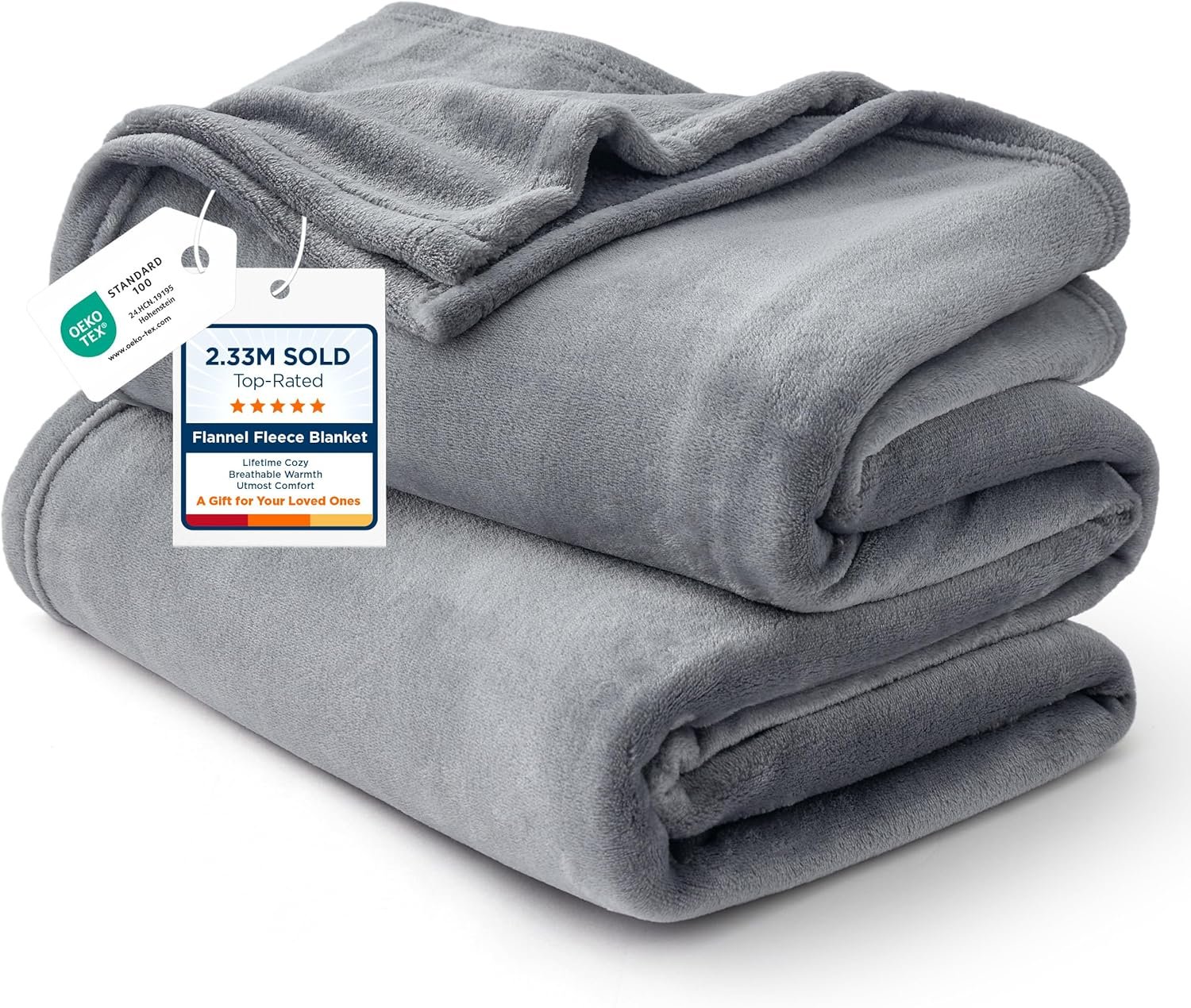 Bedsure GentleSoft Fleece King Size Blankets for Bed Grey – Soft Lightweight Plush Cozy Fuzzy Luxury Warm Spring Blanket Microfiber, Room Home Decor Gifts for Women and Men, 108×90 inches