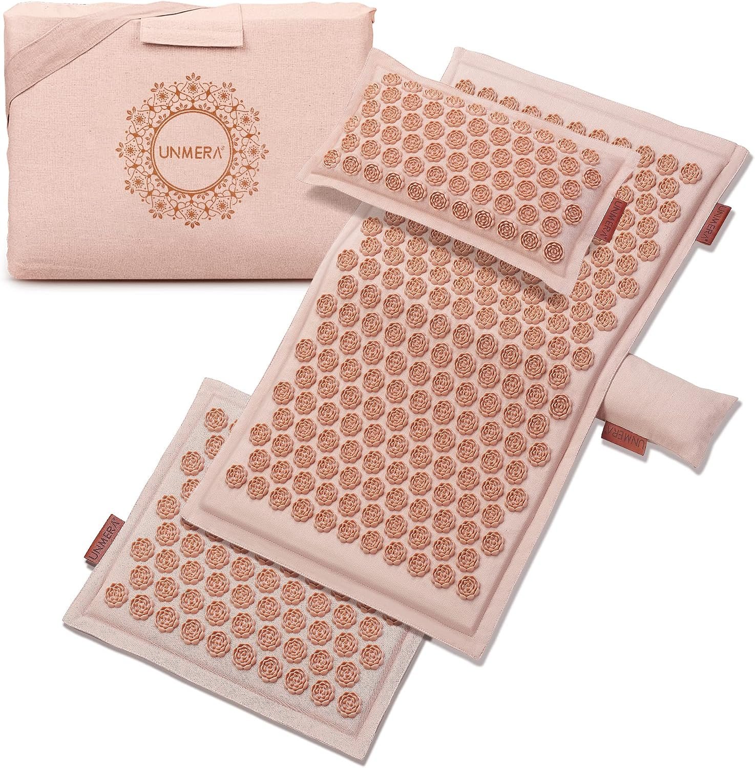 UNMERA Acupressure Mat and Pillow Set,Natural Linen & Coconut Fiber Filling
